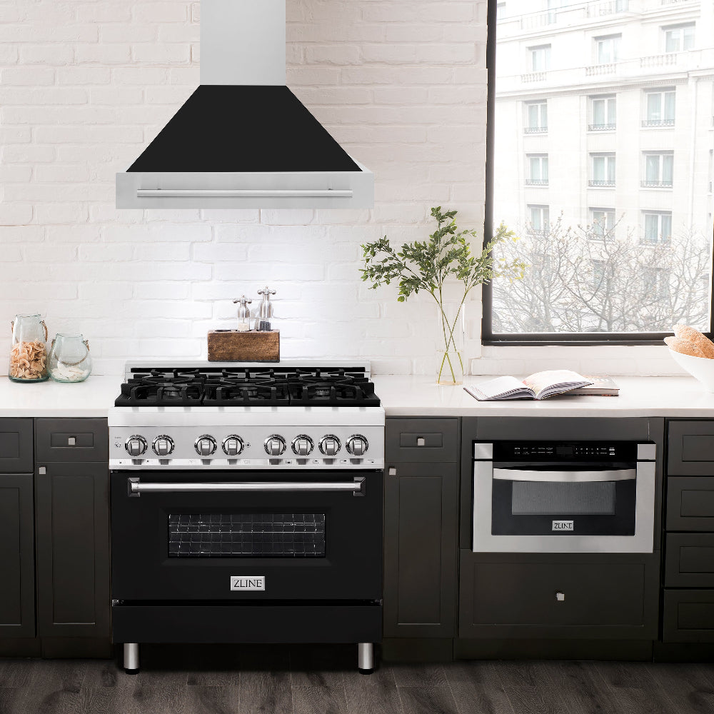 36" Stainless Steel Range Hood Stainless Steel Handle (8654STX-36) Matte 8654STXBLM36