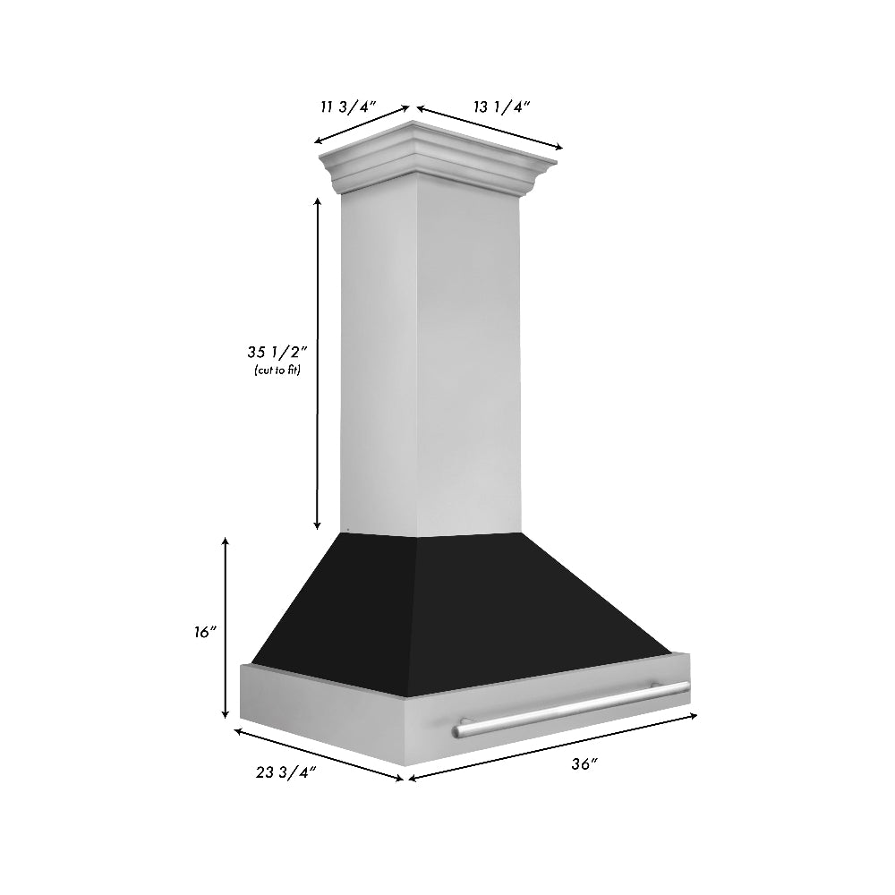 36" Stainless Steel Range Hood Stainless Steel Handle (8654STX-36) Matte 8654STXBLM36