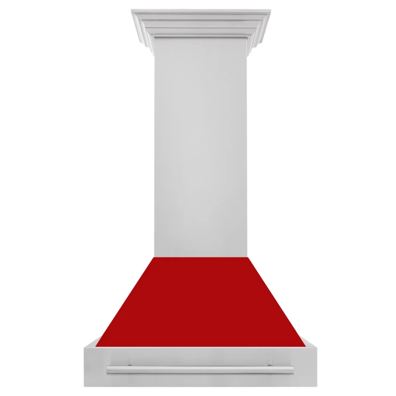 ZLINE 30" Range Hood with Colored Shell and Handle (8654STX-30) - Red Matte Stainless Steel 8654STXRM30 Picture 1