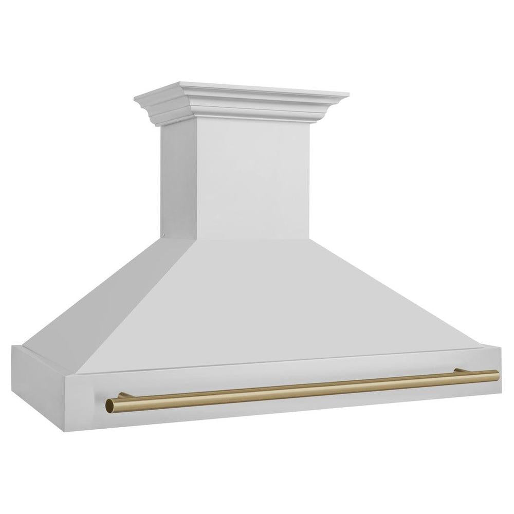 48"Autograph Edition Stainless Steel Range Hood with Stainless Steel Shell and Champagne Bronze Handle 8654STZ48CB