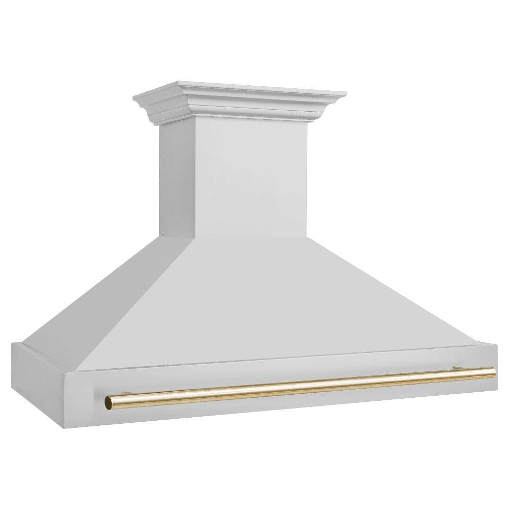 48"Autograph Edition Stainless Steel Range Hood with Stainless Steel Shell and Polished Polished Gold Handle 8654STZ48G