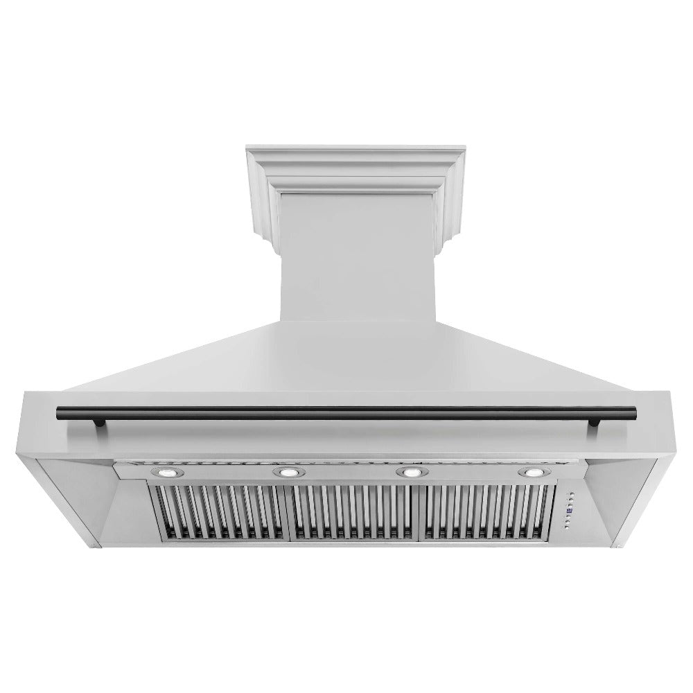 48"Autograph Edition Stainless Steel Range Hood with Stainless Steel Shell and Matte Black Handle 8654STZ48MB
