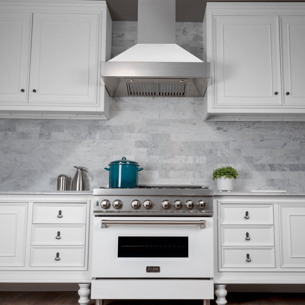30" Ducted DuraSnow® Stainless Steel Range Hood with Matte Shell 8654WM30