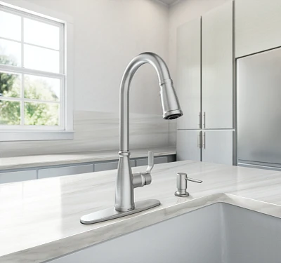 Nolia One-Handle High Arc Pulldown Kitchen Faucet 87071SRS