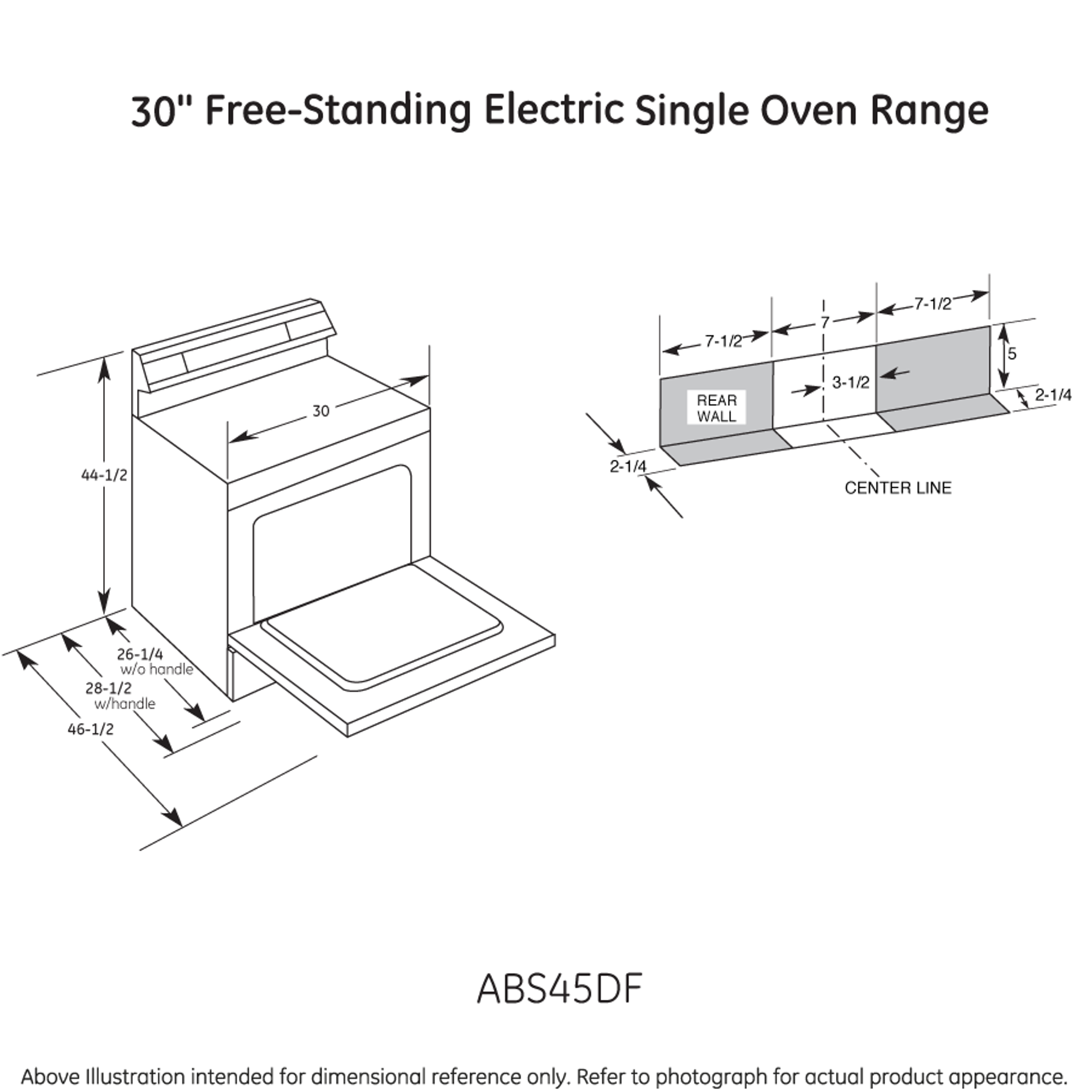 GE Artistry Series 30" Free-Standing Electric Range ABS45DFBS