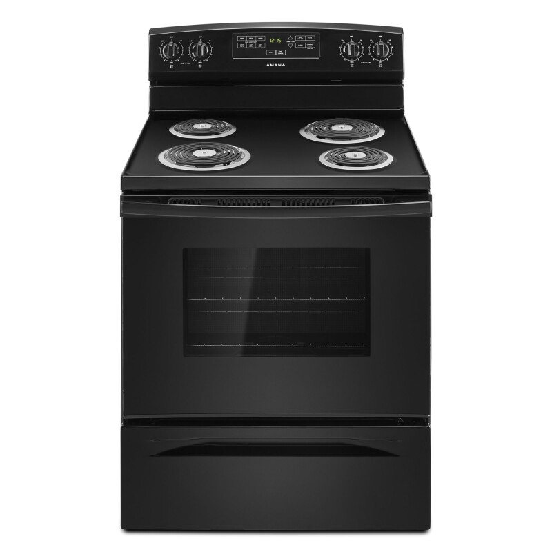 Amana 30-inch  Electric Range with Bake Assist Temps Black ACR4303MFB Picture 1