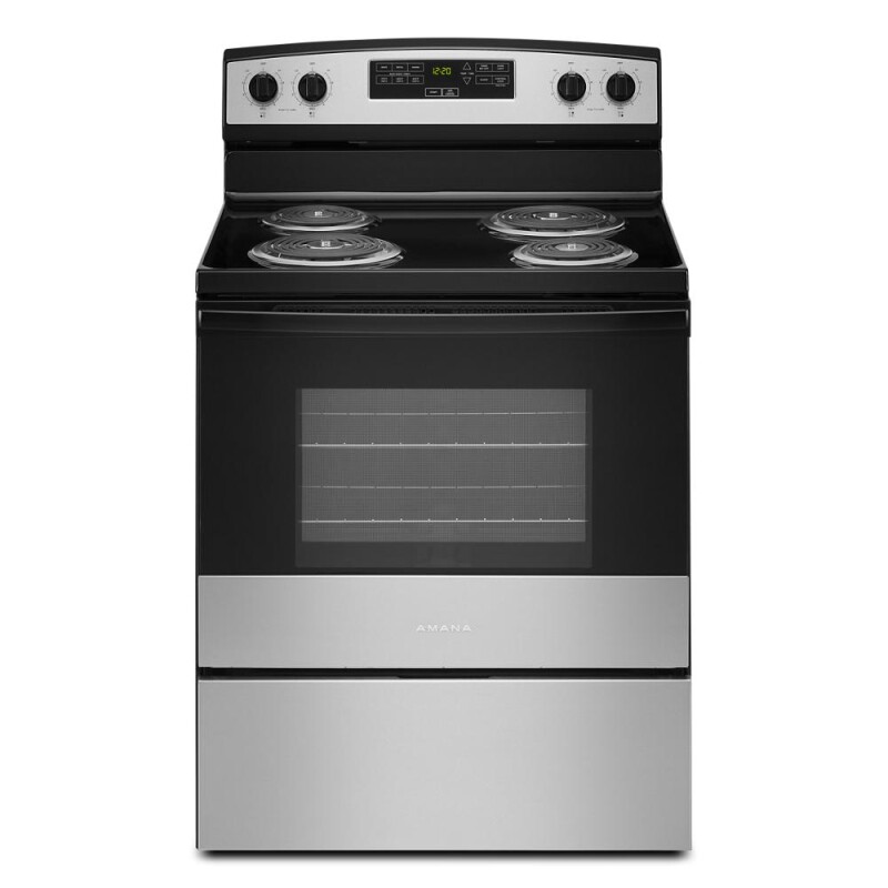 Amana 30-inch  Electric Range with Bake Assist Temps Stainless Steel ACR4303MMS Picture 1