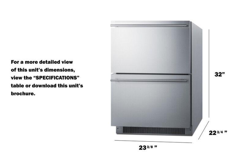 24" Wide 2-Drawer All-Freezer, ADA Compliant ADFD2D24
