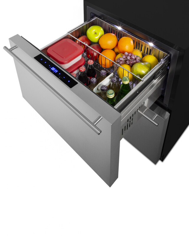 24" Wide Outdoor 2-Drawer Refrigerator-Freezer, ADA Compliant ADRF244OS