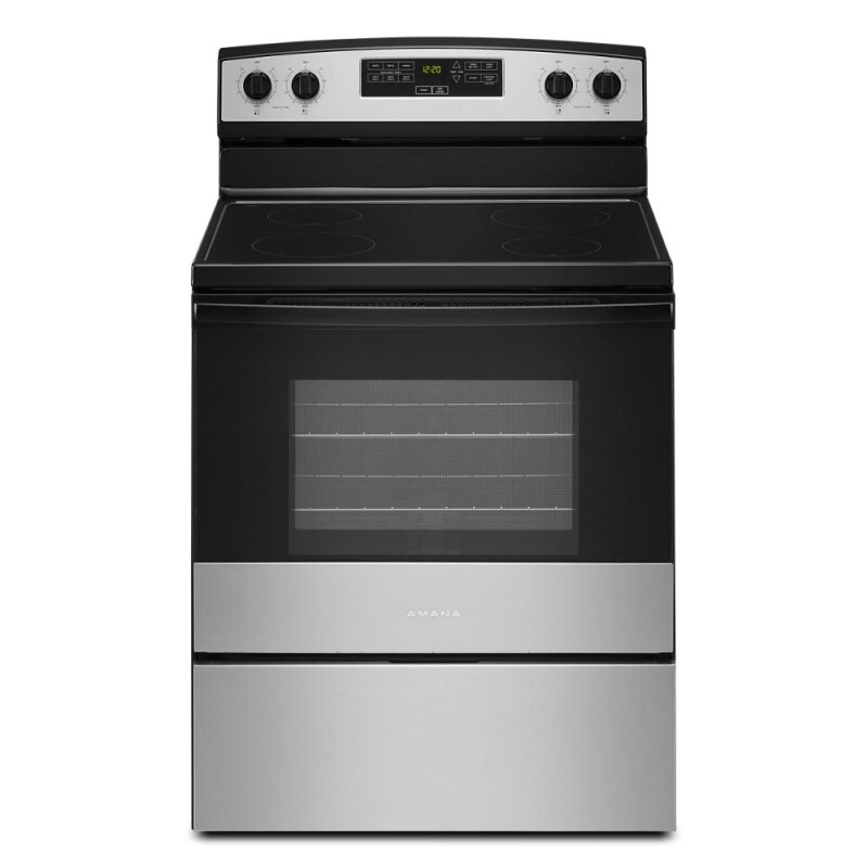 Amana 30-inch  Electric Range with Extra-Large Oven Window Stainless Steel AER6303MMS Picture 1