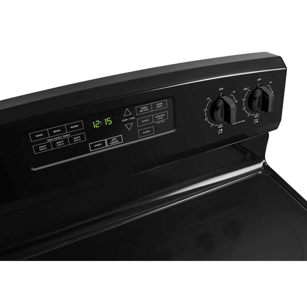 Amana 30-inch Electric Range with Extra-Large Oven Window Black AER6603SFB Picture 1