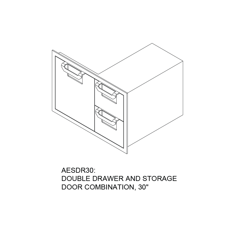 36″ Aspire Combo Door/Drawer AESDR36BK
