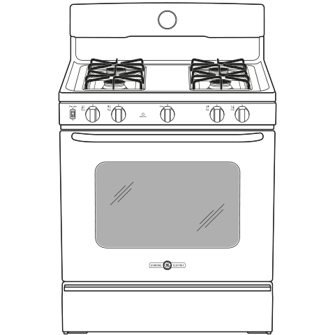 GE Artistry Series 30" Free-Standing Gas Range AGBS45DEFWS