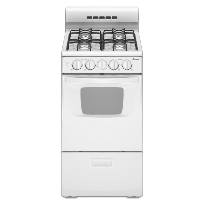 Amana 20-inch Gas Range with Compact Oven Capacity White AGG222VDW Picture 1