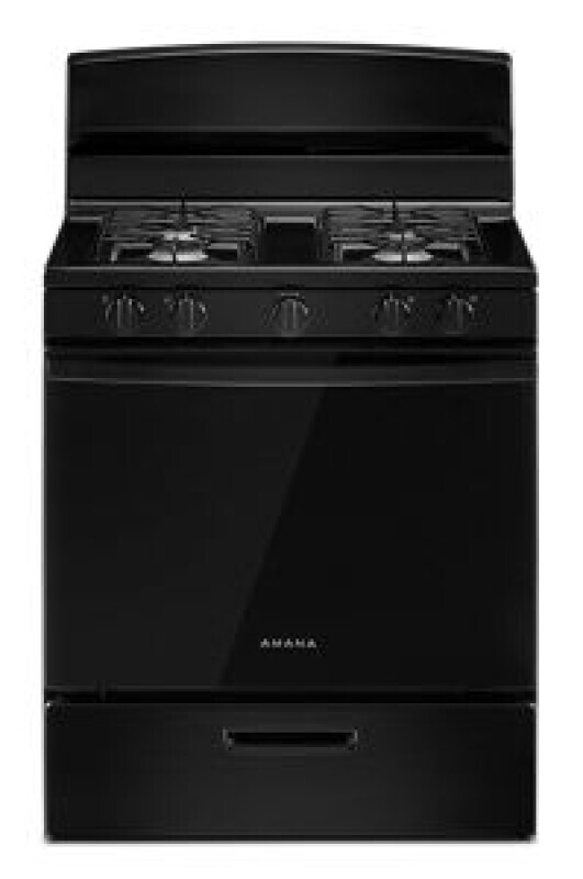Amana 30-inch Gas Range with Easy-Clean Glass Door Black AGR4203MNB Picture 1