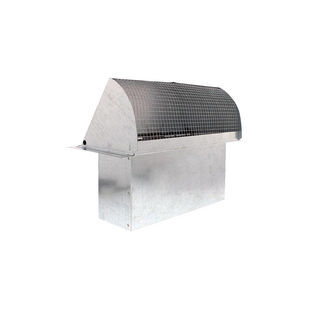 Rectangular Exhaust Wall Cap with Built-in Damper and Bird Screen AK00041