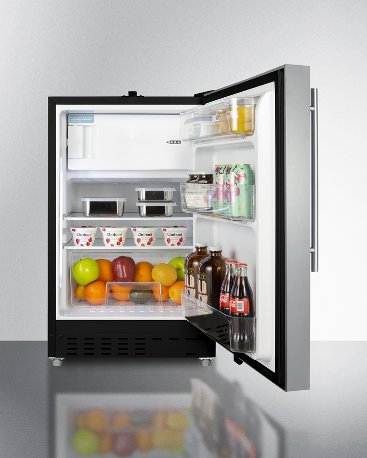 21" Wide Built-in Refrigerator-Freezer, ADA Compliant ALRF49BSSHV
