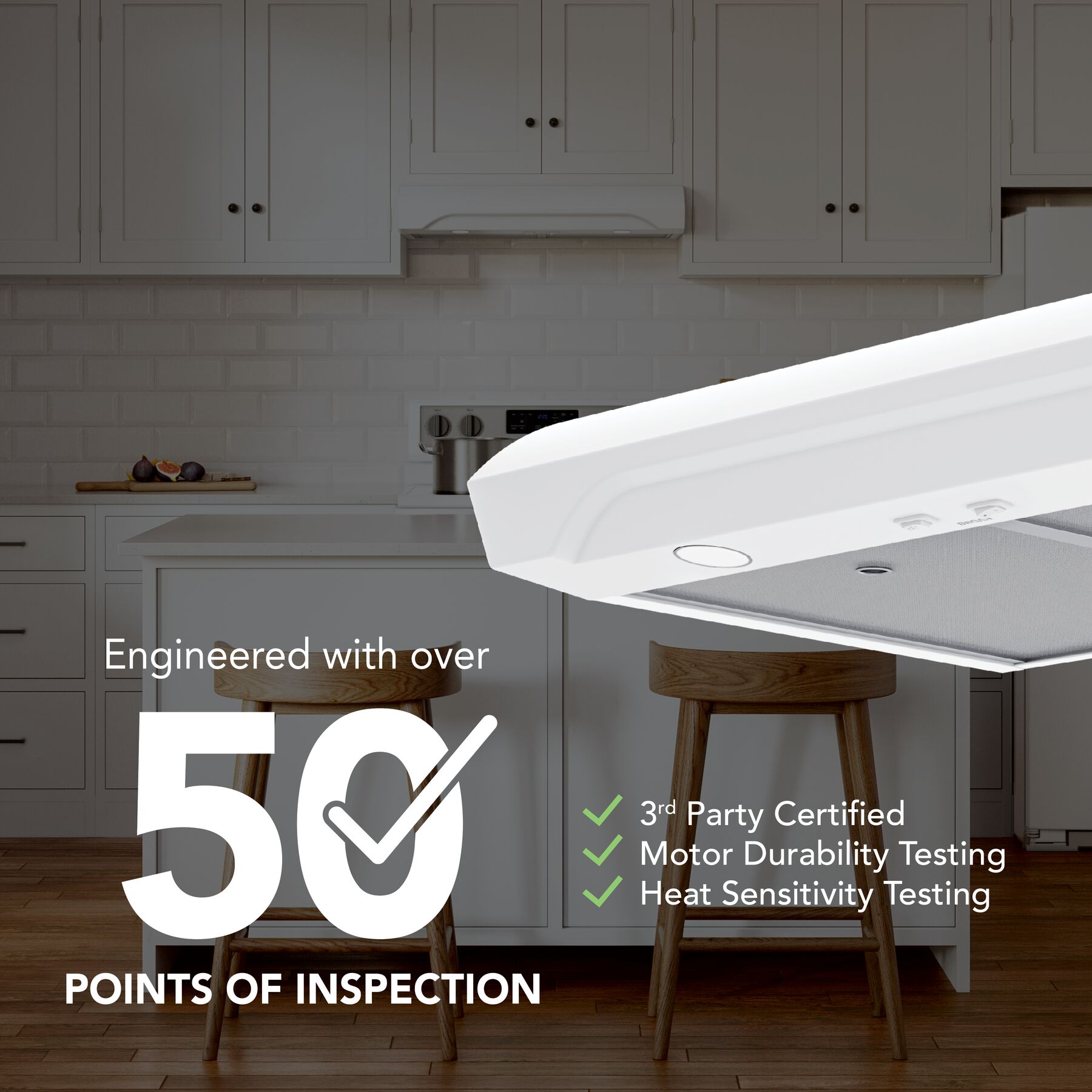 Alta 30Inch 350 MAX Blower CFM 1.5 Sones White Range Hood ALT1303WW