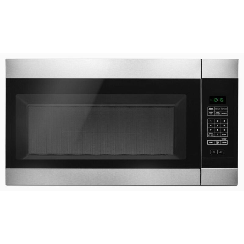 Amana 1.6 Cu. Ft. Over-the-Range Microwave with Add 0:30 Seconds Black-on-Stainless AMV2307PFS Picture 1