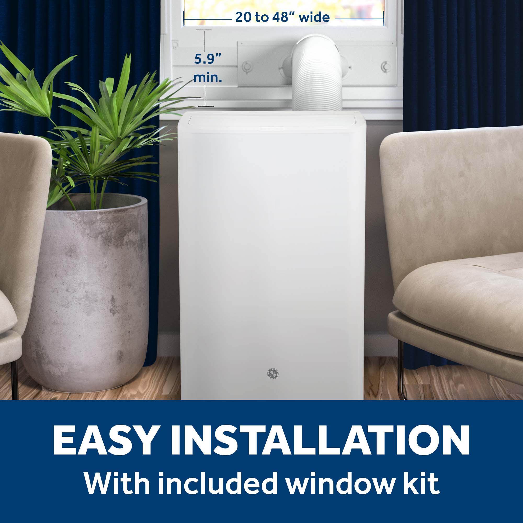 8,000 BTU Class Smart Portable Air Conditioner for Medium Rooms up to 350 sq ft. (8,100 BTU DOE) APLS08WWF