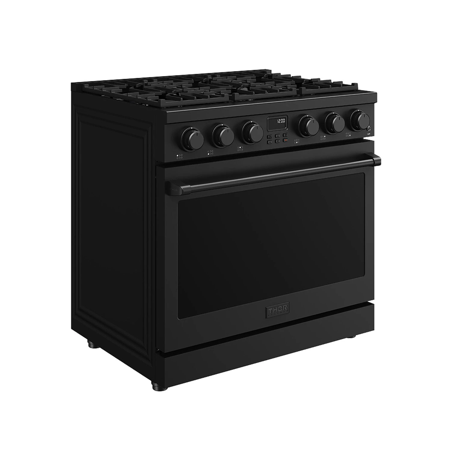 36 Inch Gas Range In Matte Black Contemporary Professional ARG36B