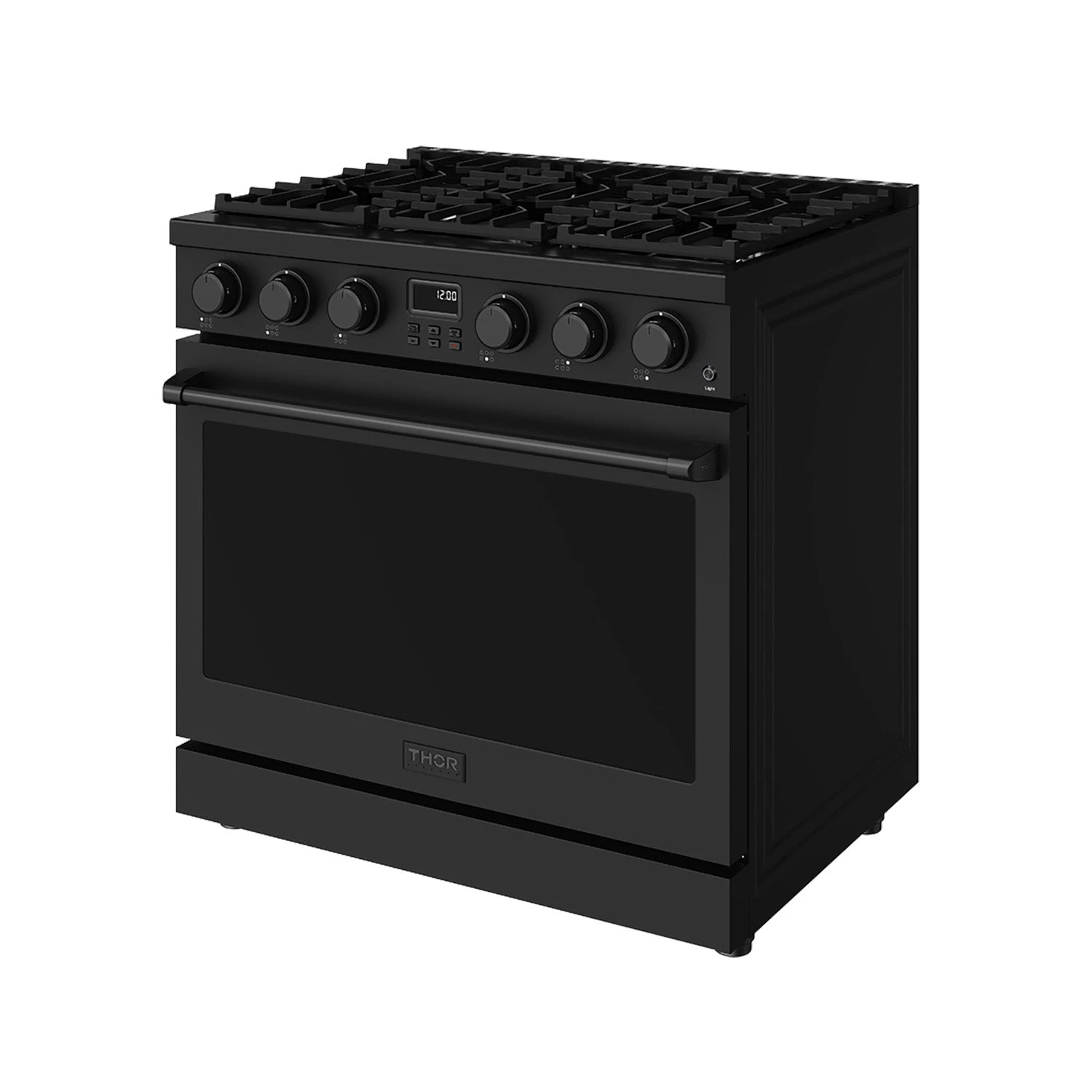 36 Inch Gas Range In Matte Black Contemporary Professional ARG36B