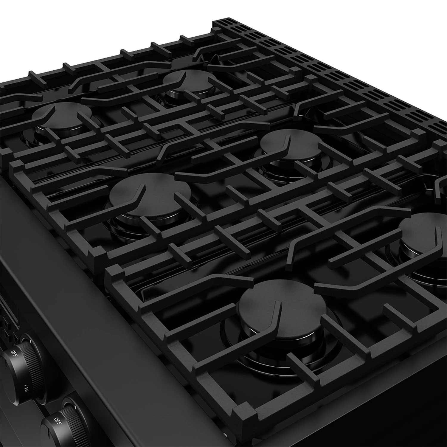 36 Inch Gas Range In Matte Black Contemporary Professional ARG36B