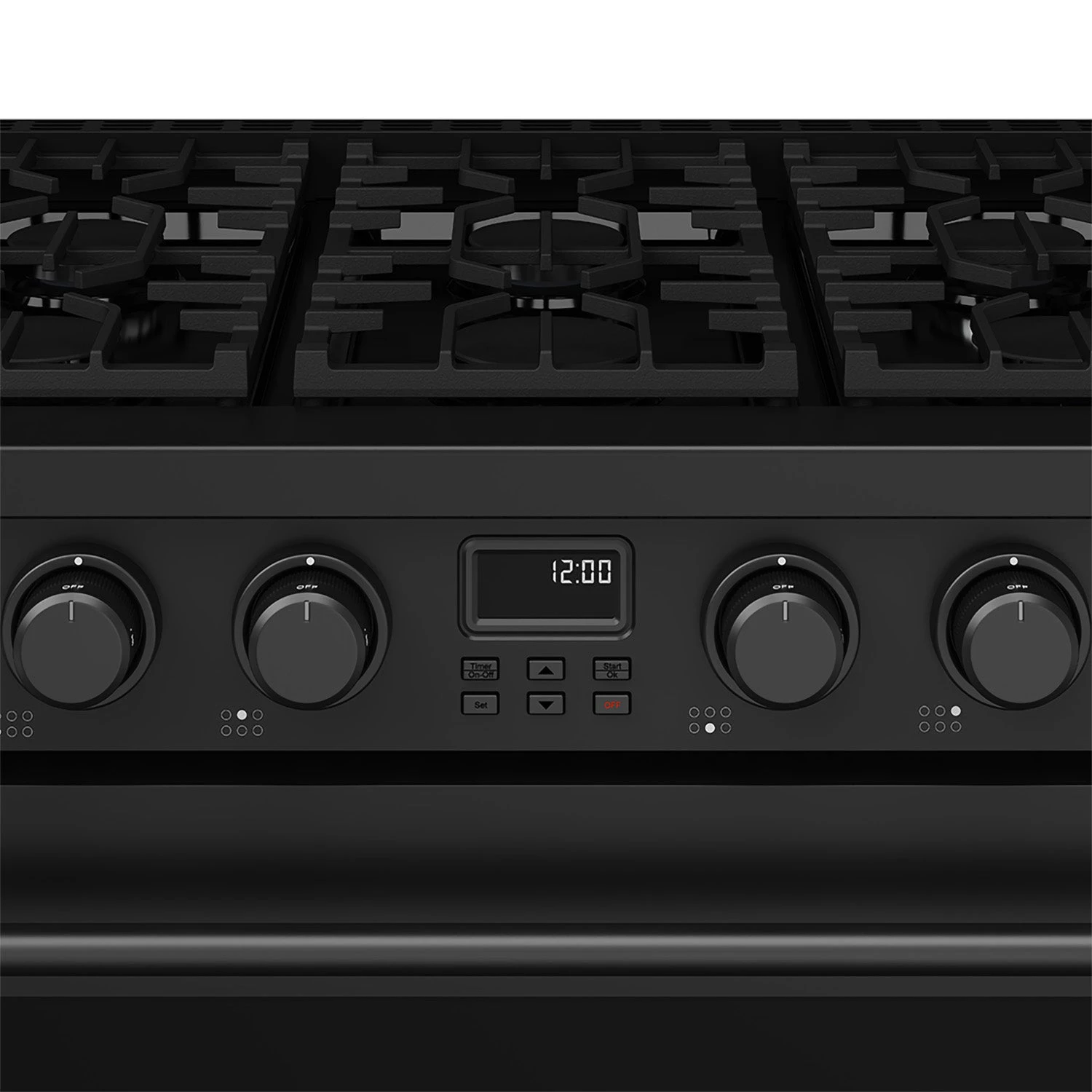 36 Inch Gas Range In Matte Black Contemporary Professional ARG36B