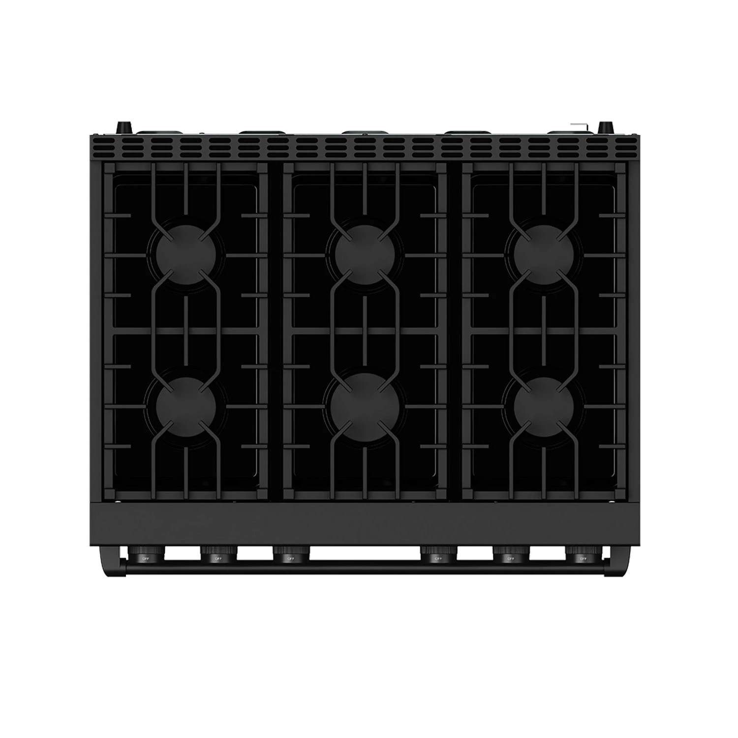 36 Inch Gas Range In Matte Black Contemporary Professional ARG36B