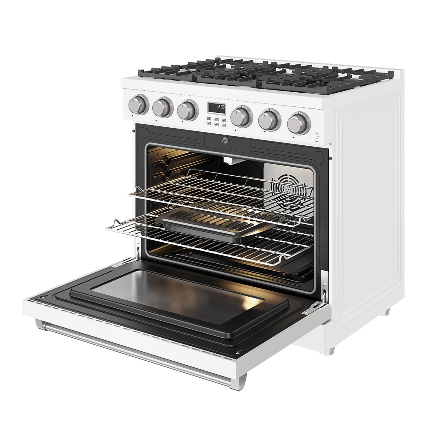 36 Inch Liquid Propane Range In White Contemporary Professional ARG36WLP