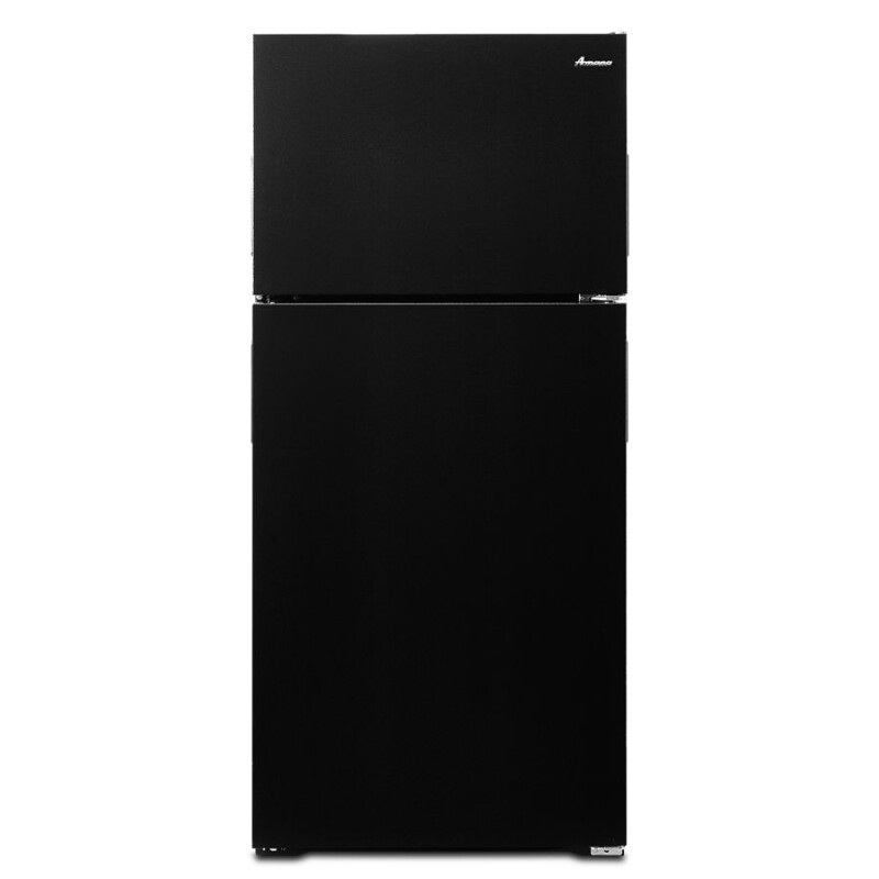 Amana 28-inch Top-Freezer Refrigerator with Dairy Bin Black ART104TFDB Picture 1