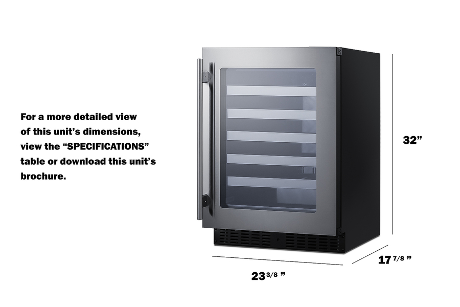 24" Wide Built-In Wine Cellar, ADA Compliant ASDW2412