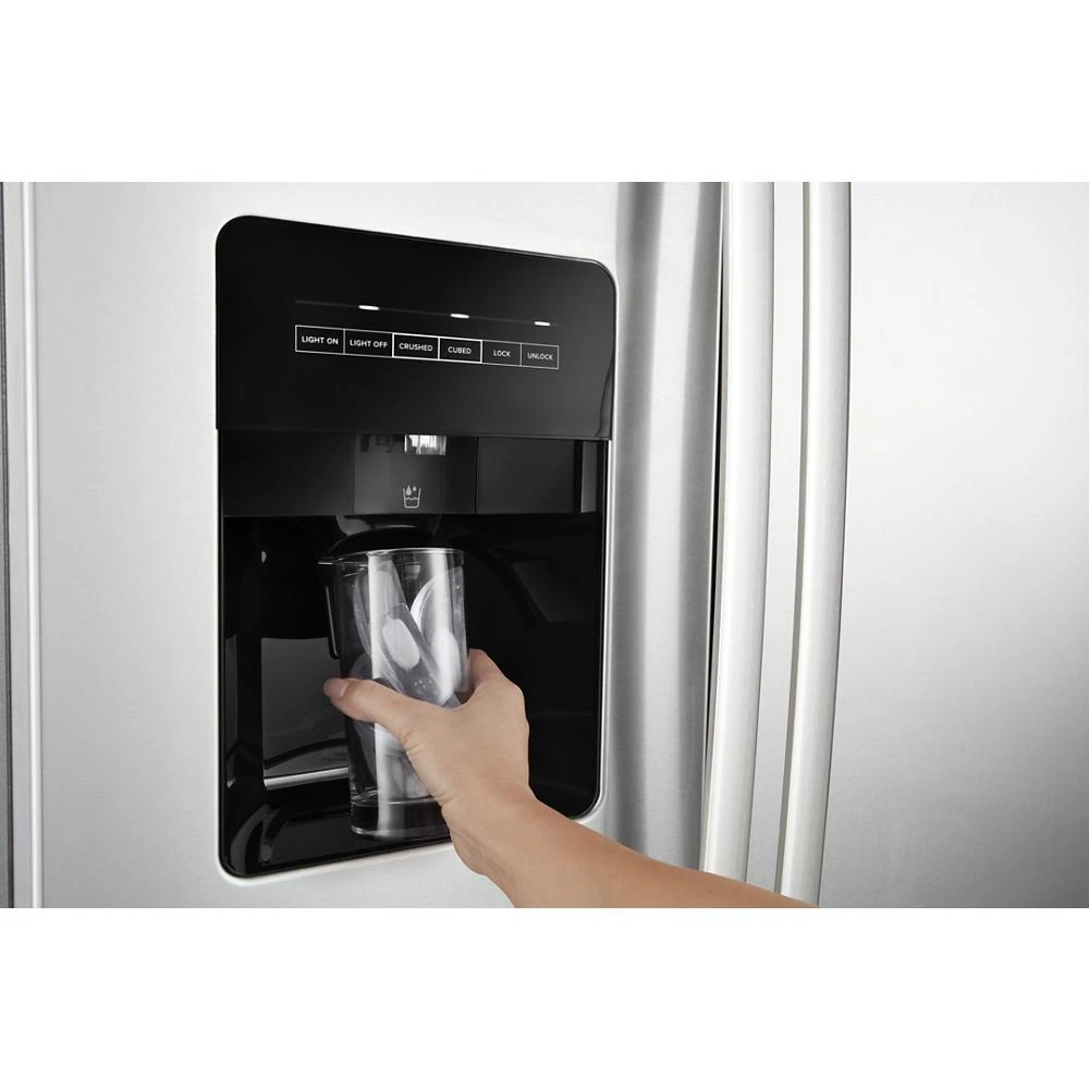 36-inch Side-by-Side Refrigerator with Dual Pad External Ice and Water Dispenser ASI2575GRS