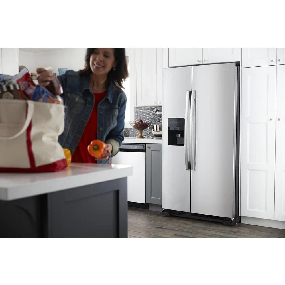 36-inch Side-by-Side Refrigerator with Dual Pad External Ice and Water Dispenser ASI2575GRS