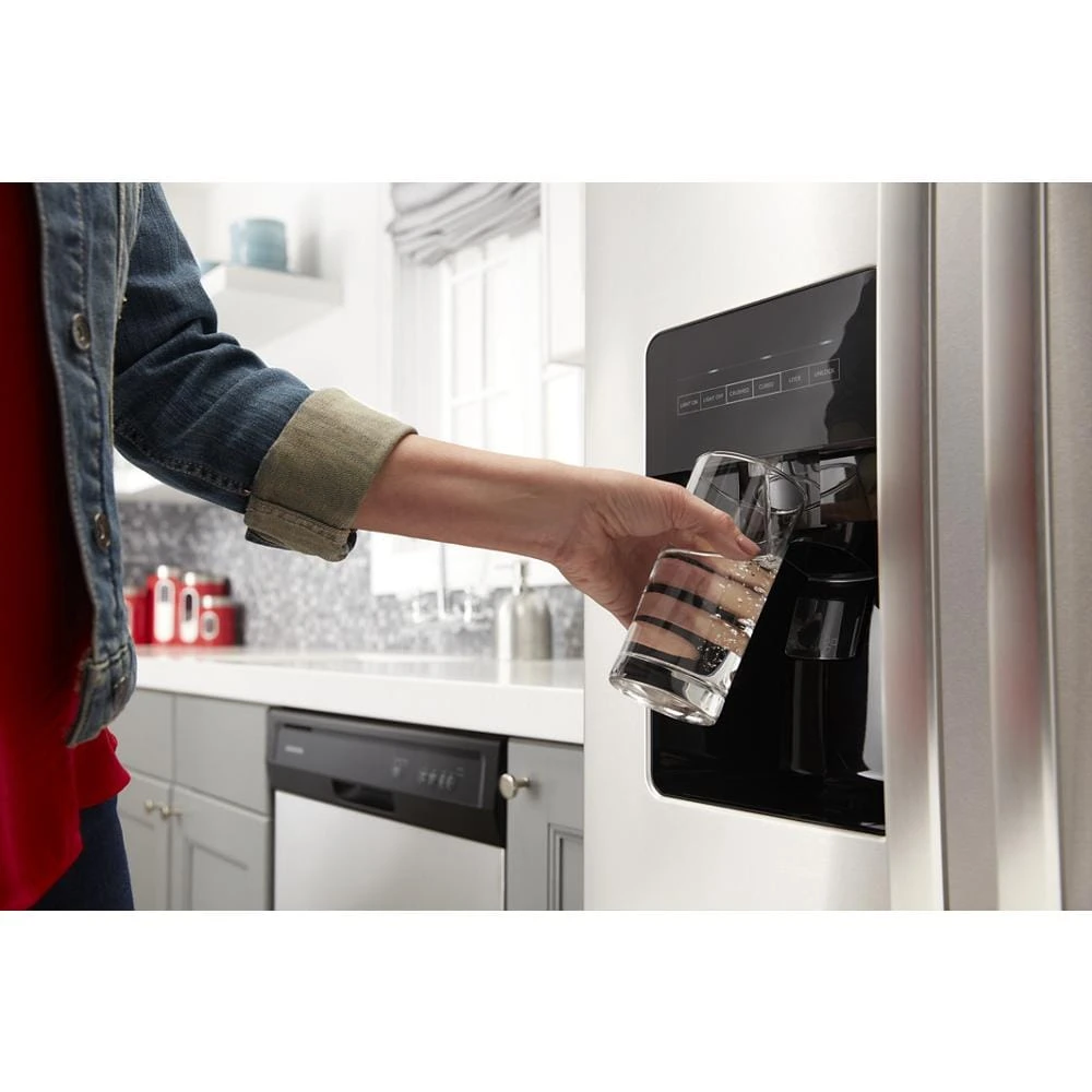 36-inch Side-by-Side Refrigerator with Dual Pad External Ice and Water Dispenser ASI2575GRS