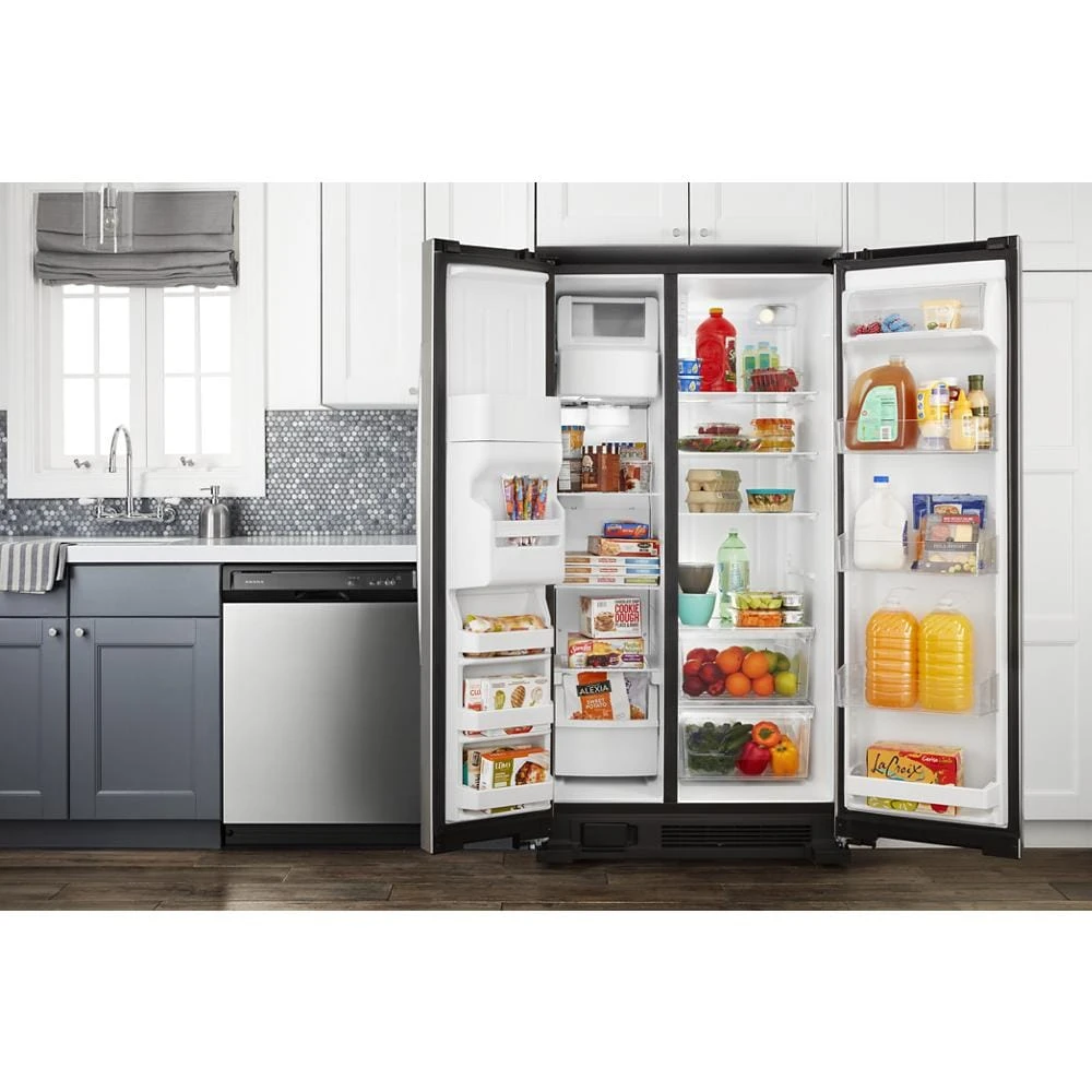 36-inch Side-by-Side Refrigerator with Dual Pad External Ice and Water Dispenser ASI2575GRS