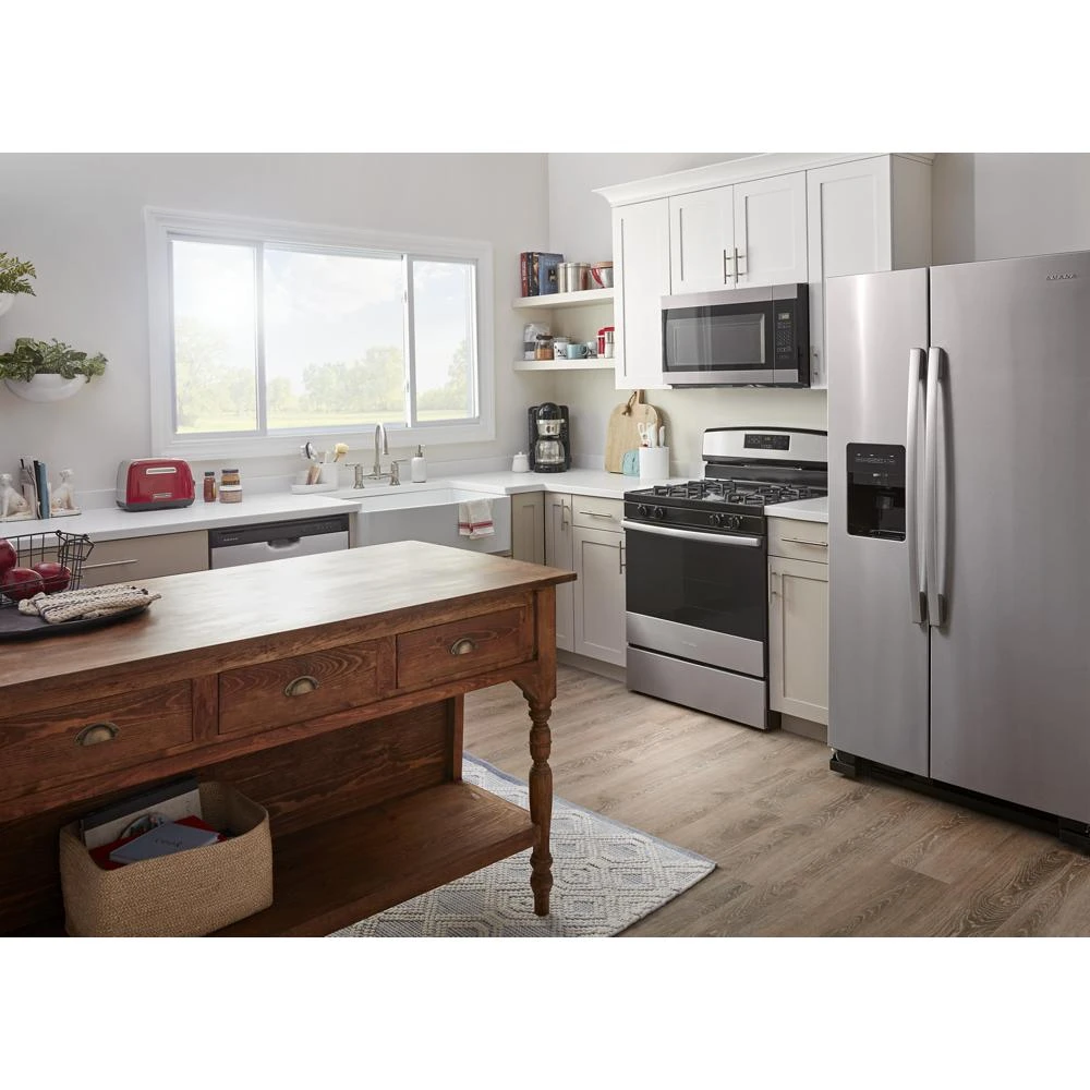 36-inch Side-by-Side Refrigerator with Dual Pad External Ice and Water Dispenser ASI2575GRS