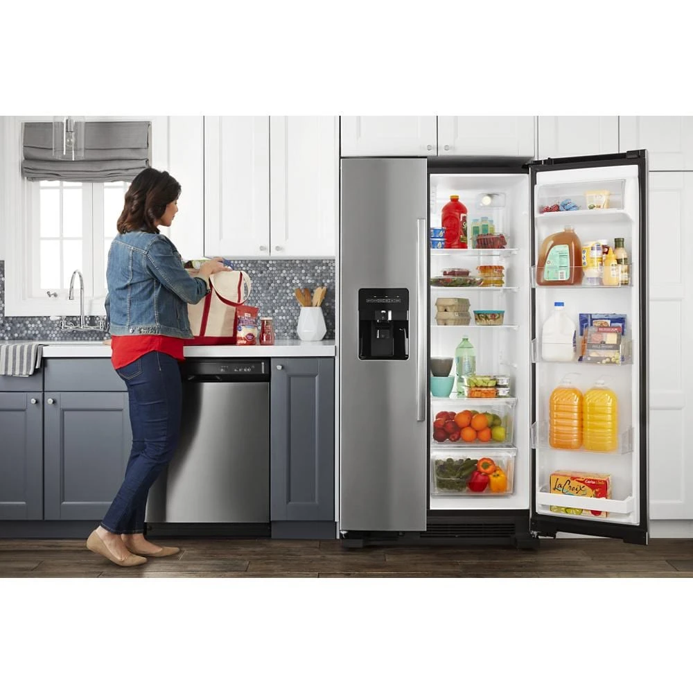 36-inch Side-by-Side Refrigerator with Dual Pad External Ice and Water Dispenser ASI2575GRS