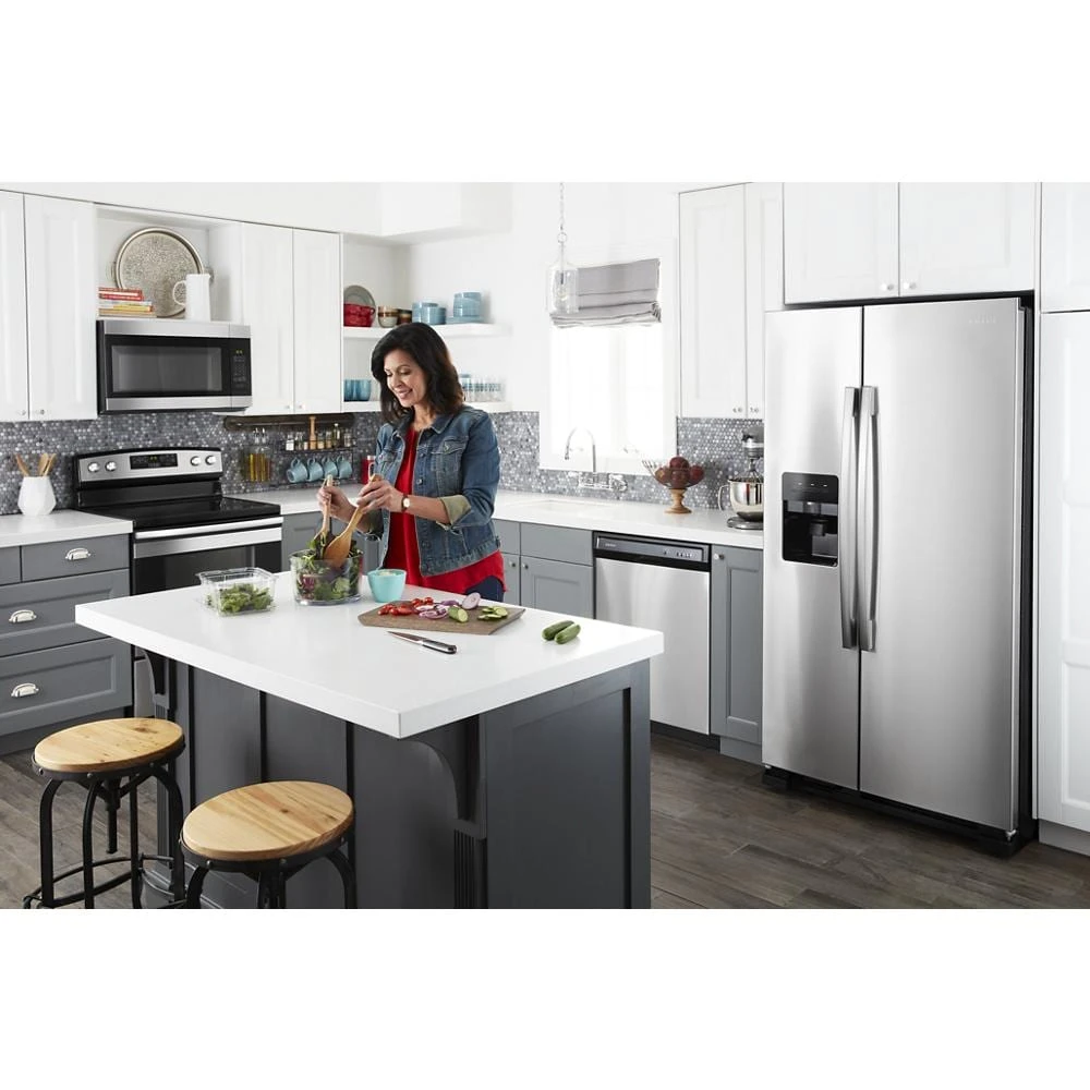 36-inch Side-by-Side Refrigerator with Dual Pad External Ice and Water Dispenser ASI2575GRS