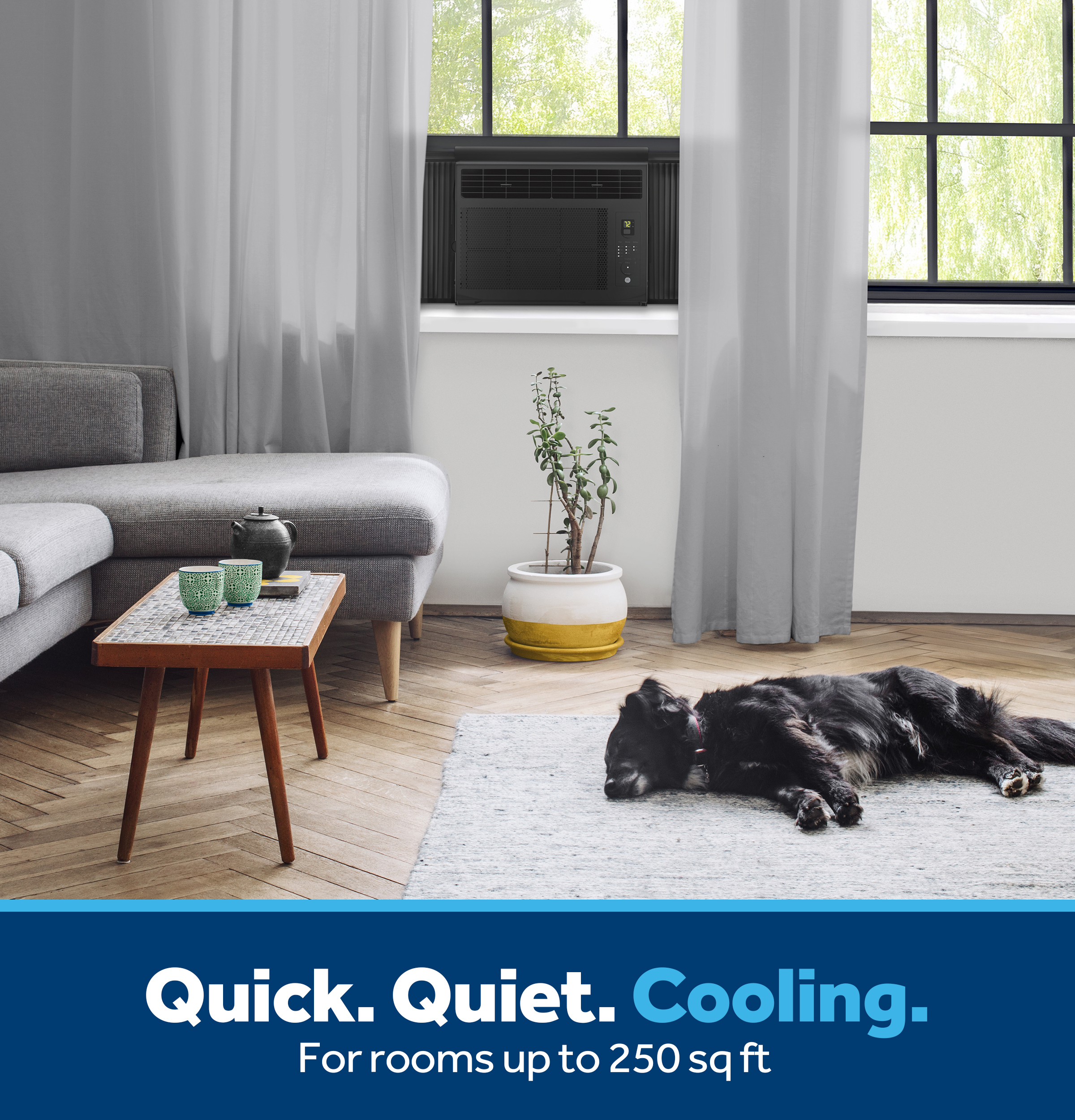 6,000 BTU Electronic Window Air Conditioner for Small Rooms up to 250 sq ft., Black AWCS06BBA