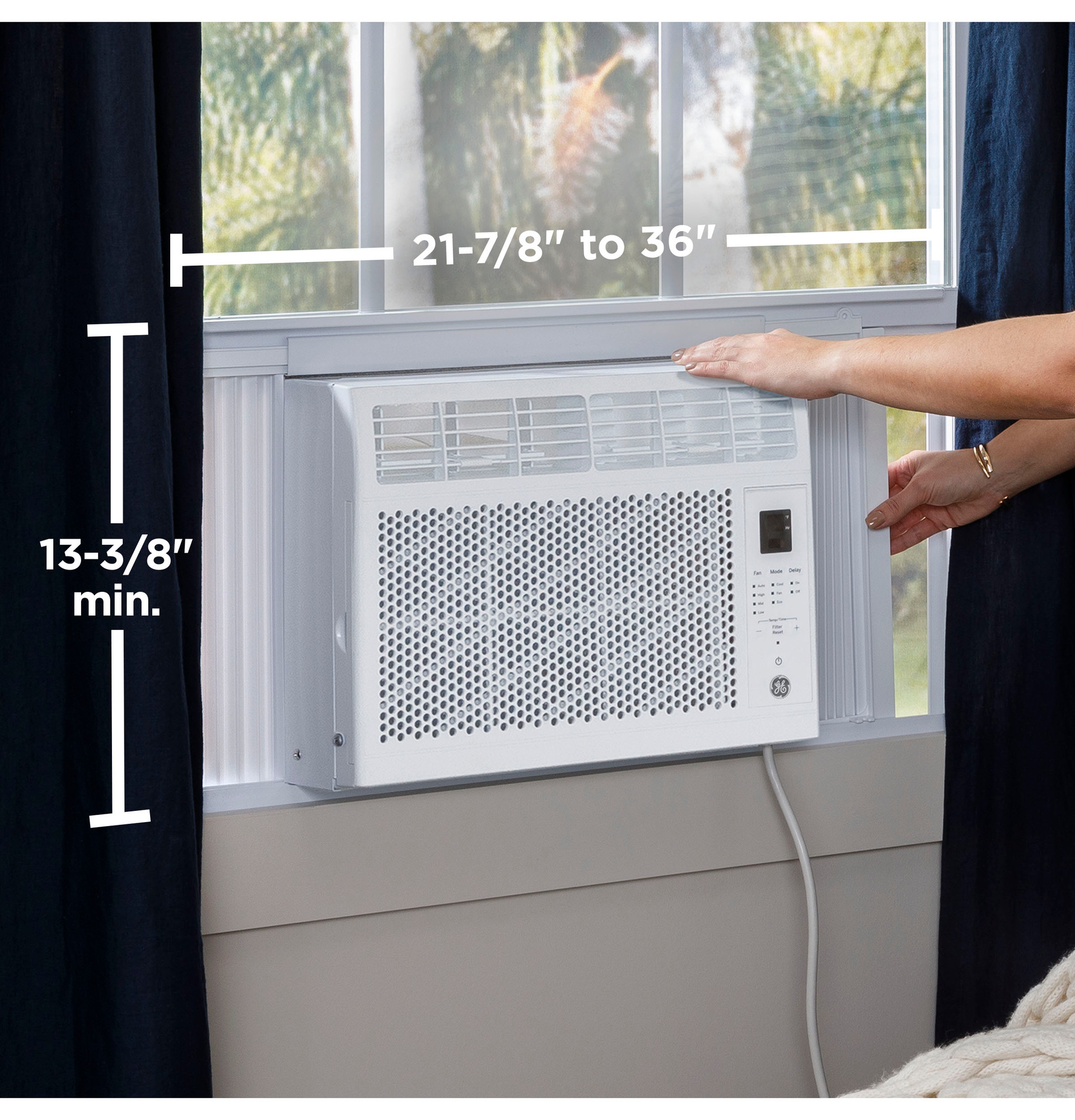GE® 6,000 BTU Electronic Window Air Conditioner for Small Rooms up to 250 sq ft. AWCS06BWB