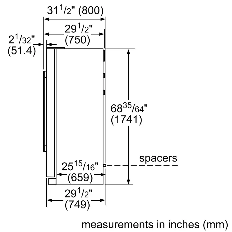 300 Series Freestanding Counter-Depth Side-by-Side Refrigerator 36" Easy clean B20CS30SNS