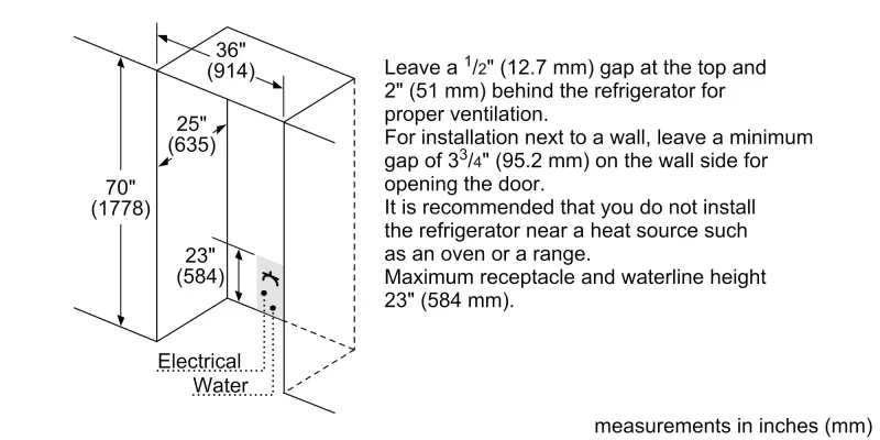 300 Series Freestanding Counter-Depth Side-by-Side Refrigerator 36" Easy clean B20CS30SNS