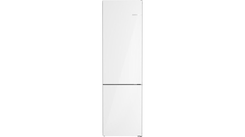 Bosch 800 Series Free-standing fridge-freezer with freezer at bottom, glass door 24'' White B24CB80ESW Picture 1