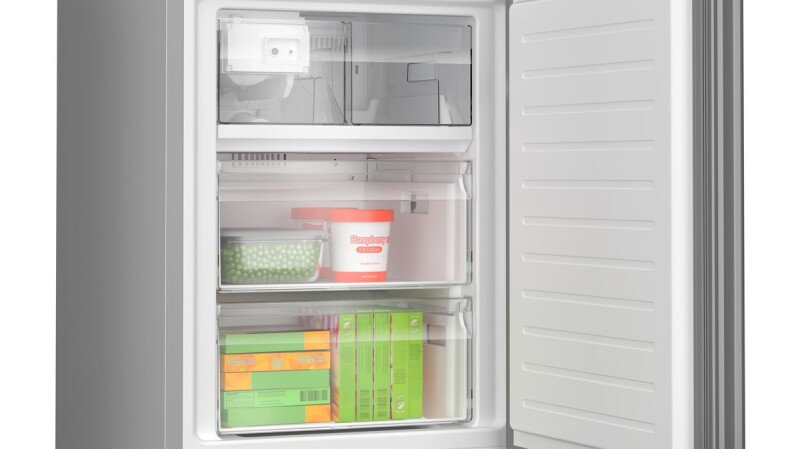 800 Series Free-standing fridge-freezer with freezer at bottom, glass door 24'', Total No Frost B24CB80ESW