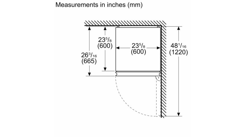 800 Series Free-standing fridge-freezer with freezer at bottom, glass door 24'', Total No Frost B24CB80ESW