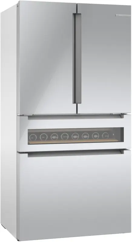 Bosch 800 Series French Door Bottom Mount Refrigerator, Glass door 36'' Stainless Steel B36CL81ENG Picture 1