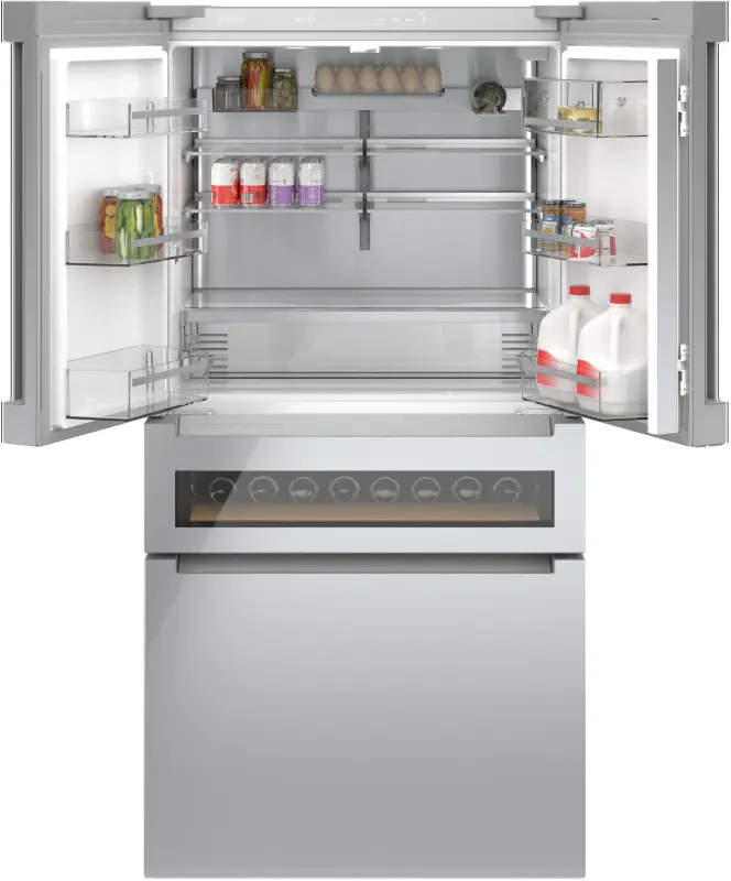 800 Series French Door Bottom Mount Refrigerator, Glass door 36'' B36CL81ENG