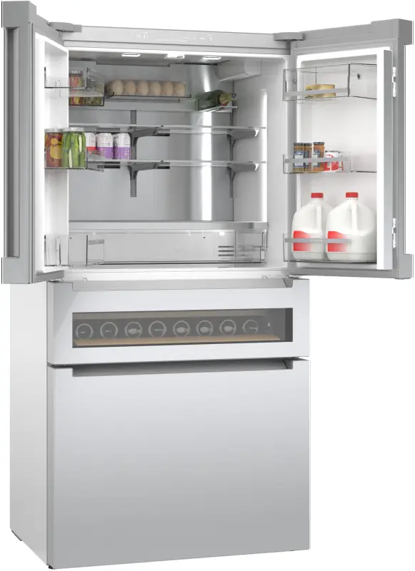 800 Series French Door Bottom Mount Refrigerator, Glass door 36'' B36CL81ENG