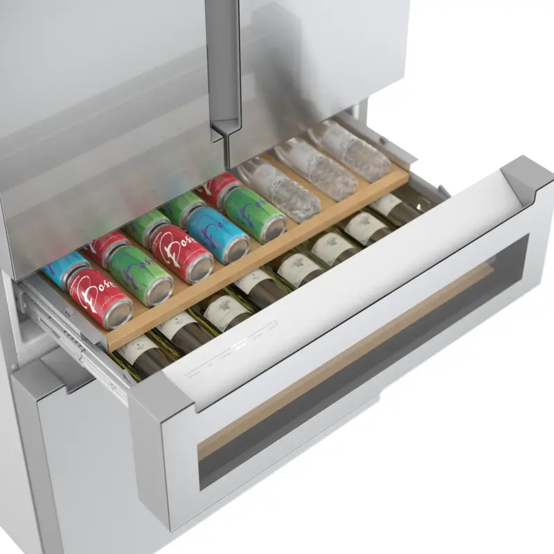 800 Series French Door Bottom Mount Refrigerator, Glass door 36'' B36CL81ENG